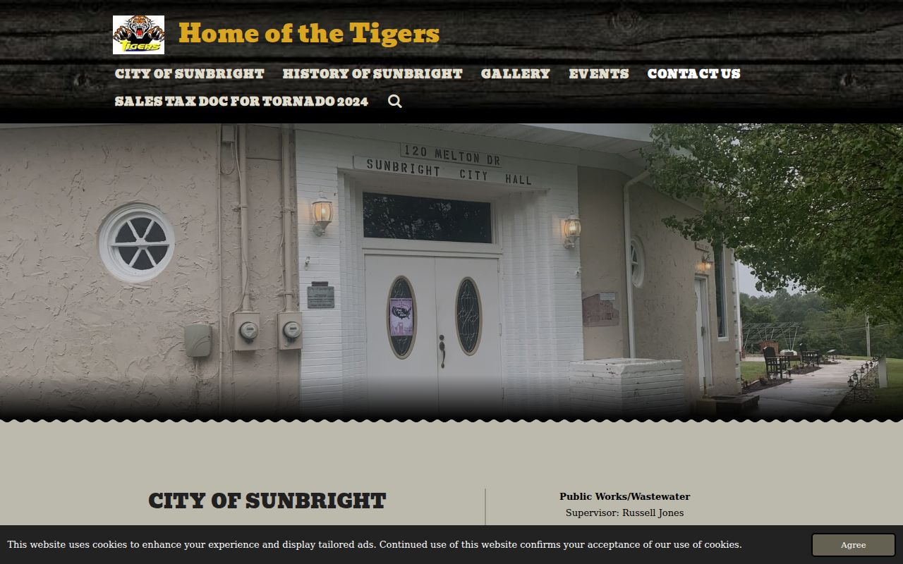 Sunbright City Hall contact route for Sunbright warrant records