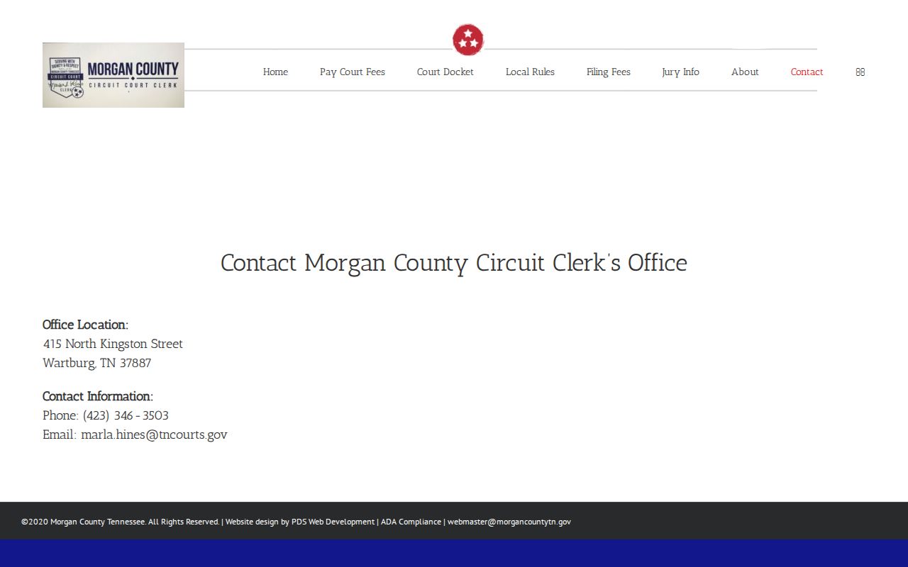 Morgan County warrant records general court contact route