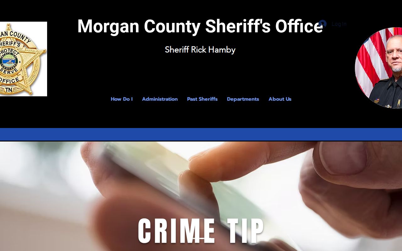 Morgan County warrant records page showing the Sheriff's non-emergency tip route